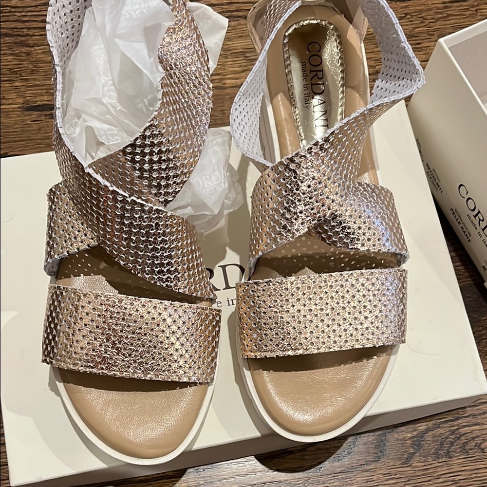 Cordani gold Sandals with Perforated Design